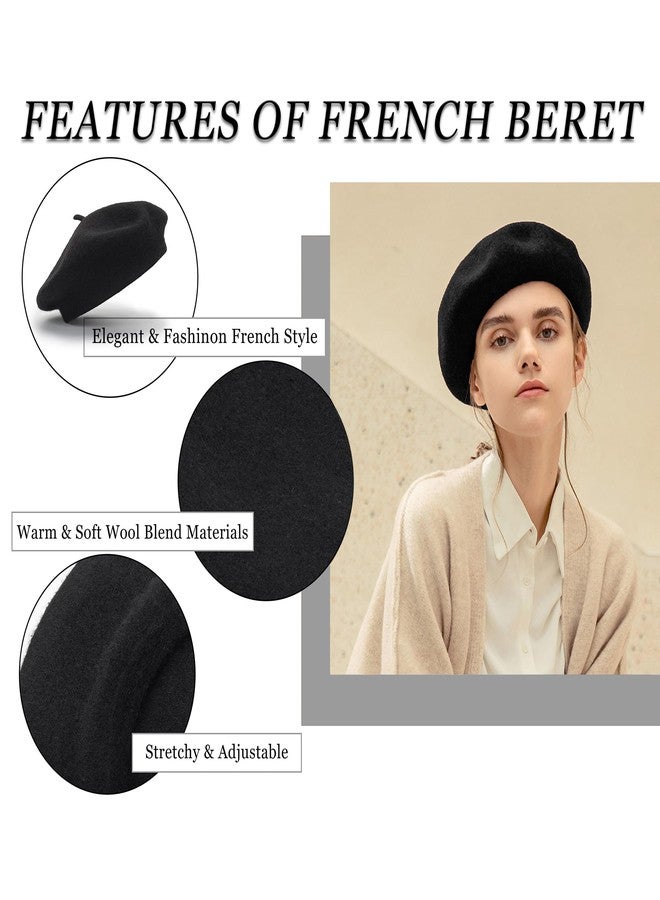 Mawjom Women French Beret Painter Hats - Classic Stretchable Solid Beanie Warm Winter Cap - Image 3